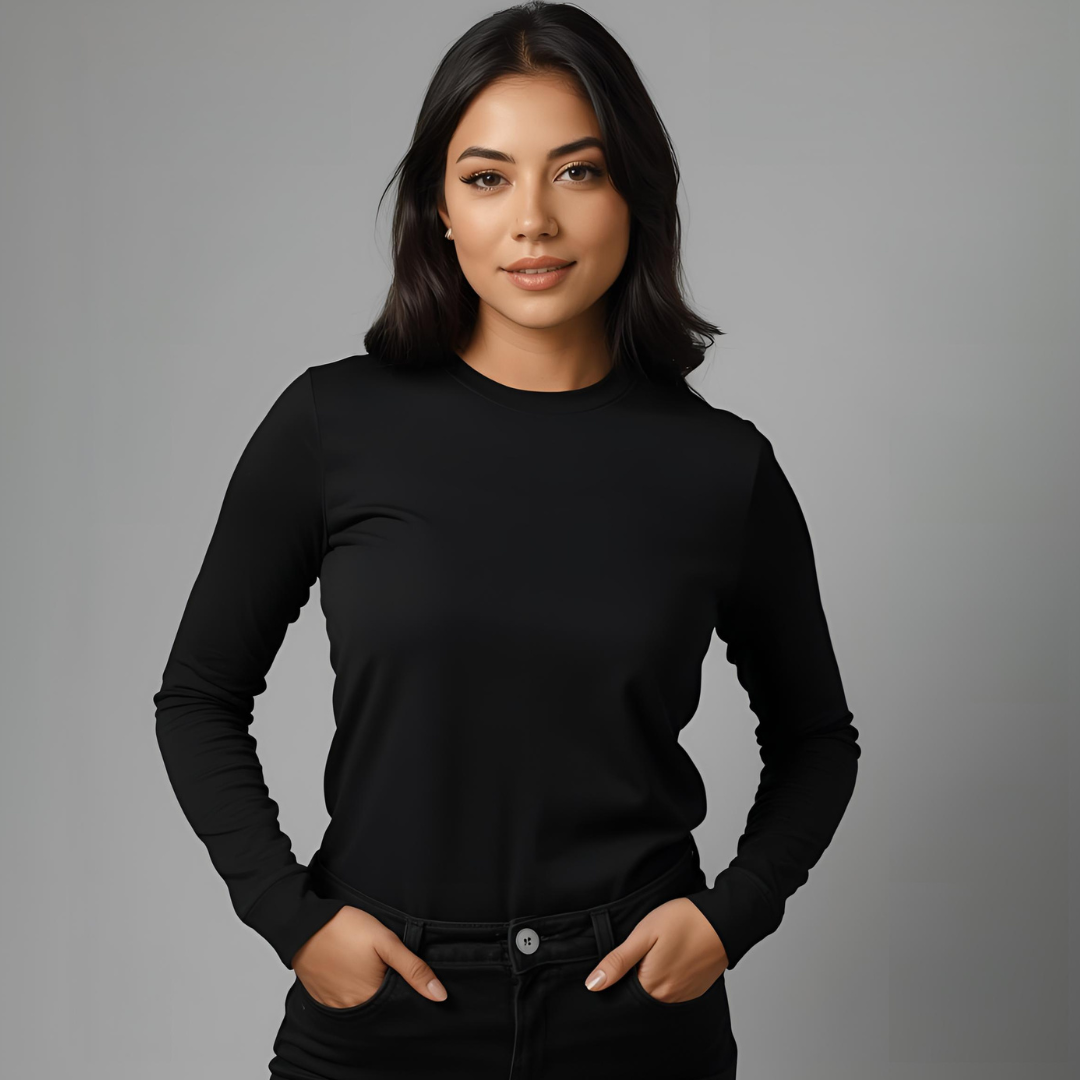 ZARA | Black Basic Long Sleeve T-Shirt