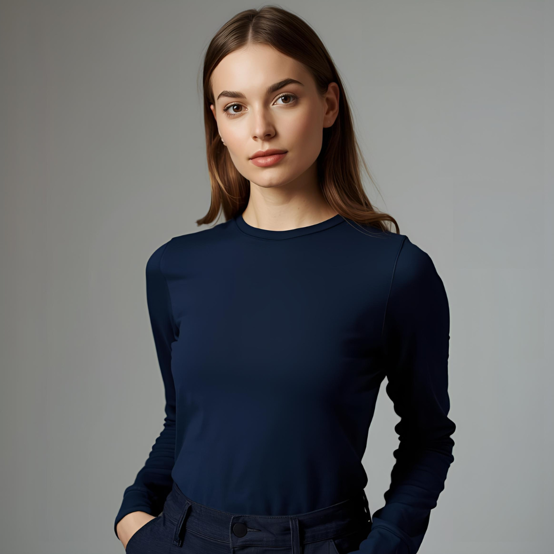 MIA | Navy Blue Basic Long Sleeve T-Shirt